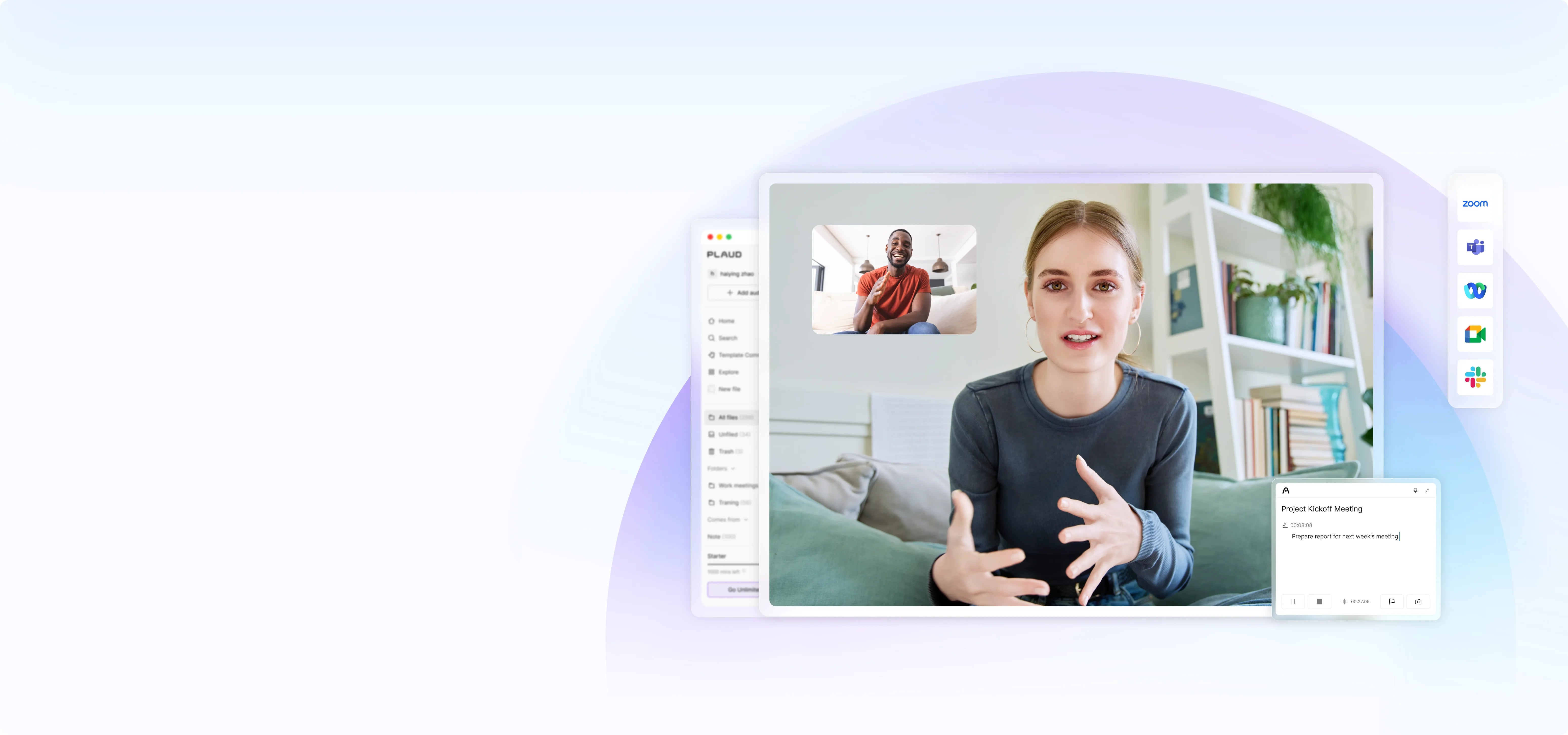 Plaud Desktop Beta The only AI note-taking solution bridging in-person and online meetings.