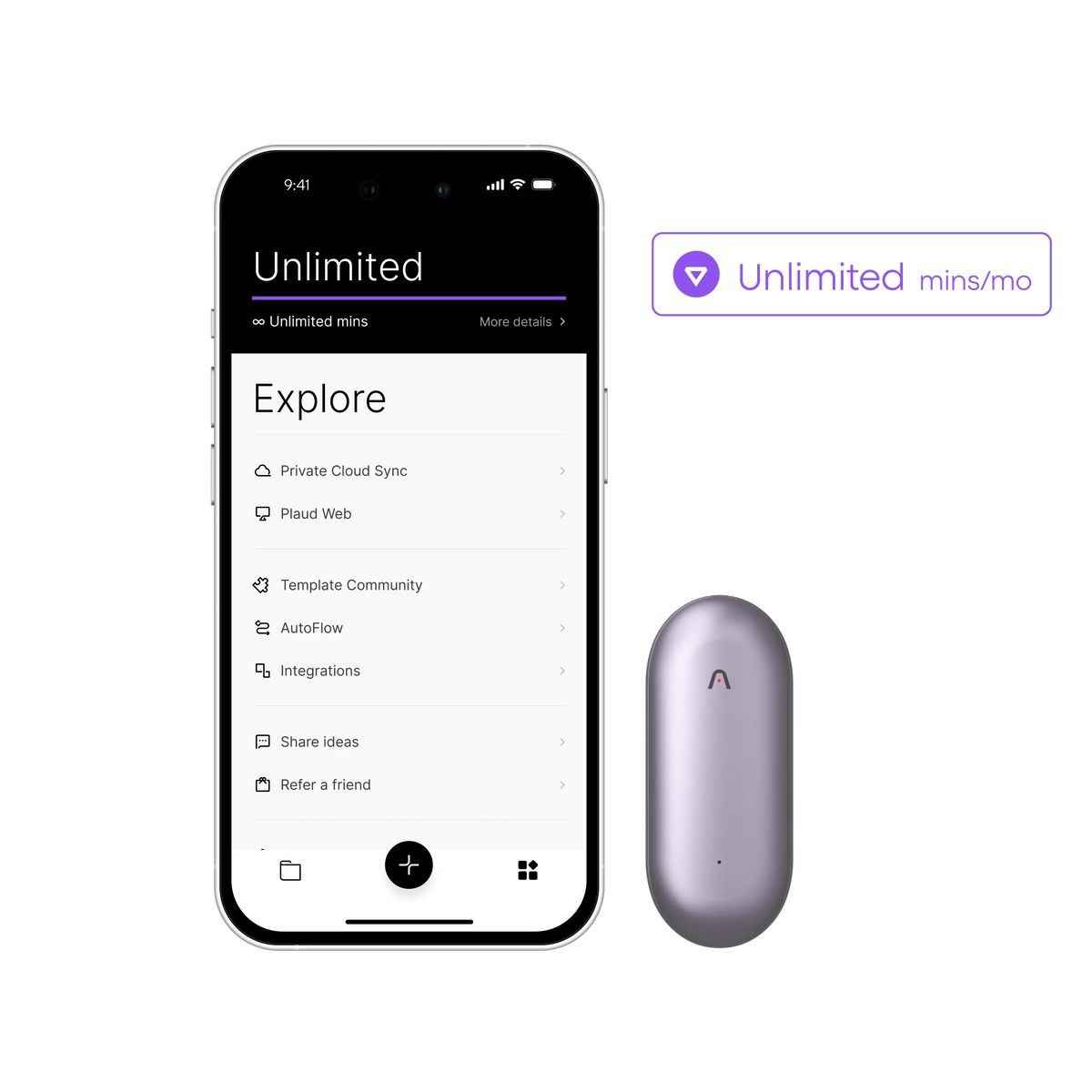 Plaud NotePin & AI Annual Unlimited Plan