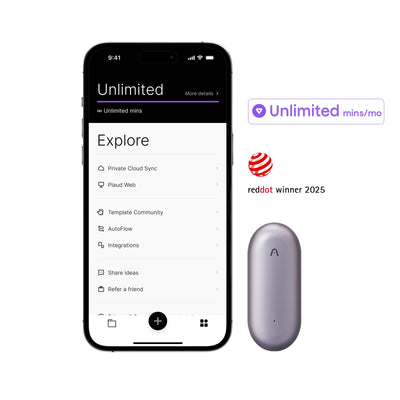 Plaud NotePin & AI Annual Unlimited Plan