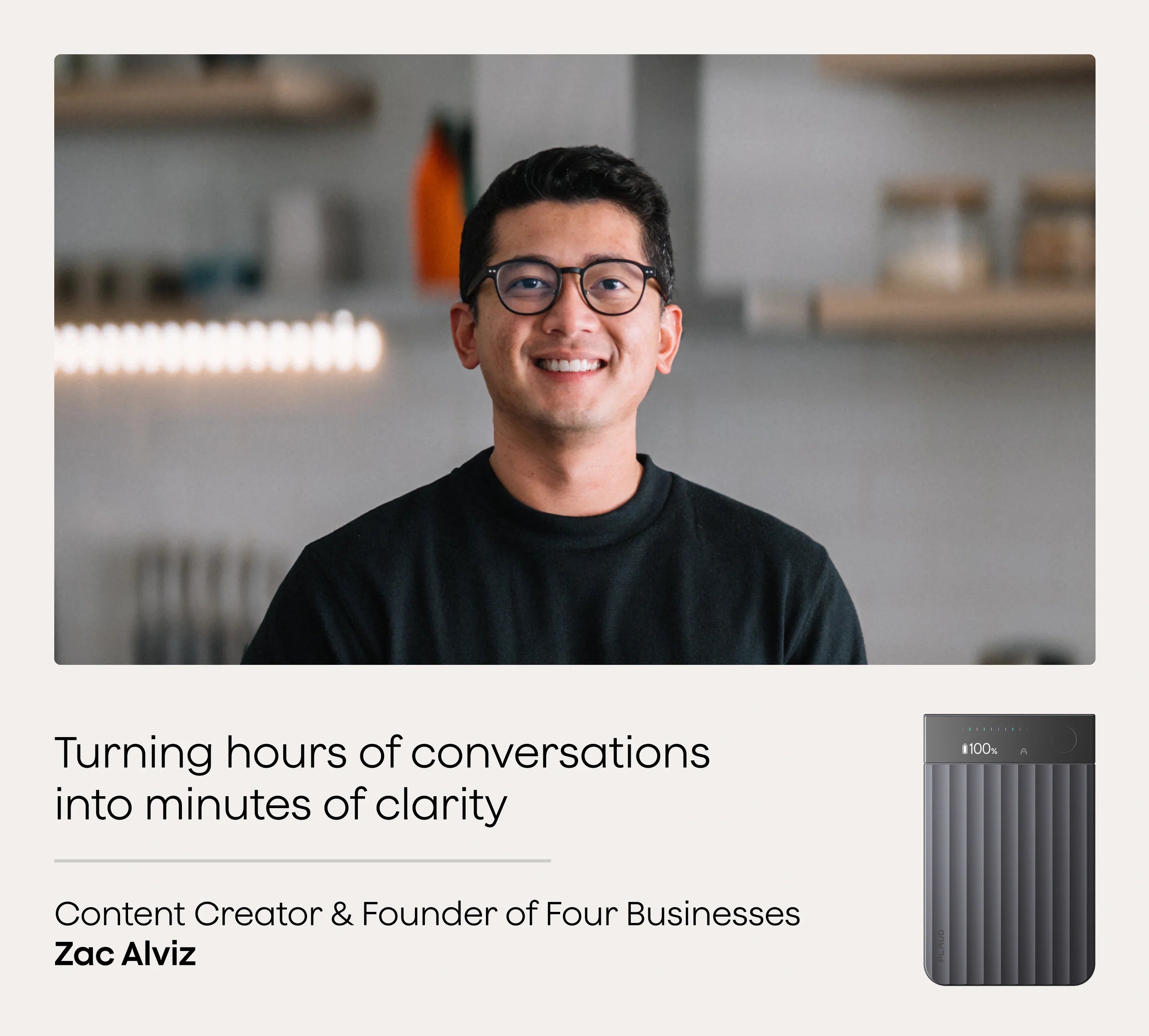 How a Sydney-based Content Creator with 1M+ Followers and Founder of Four Businesses Uses Plaud