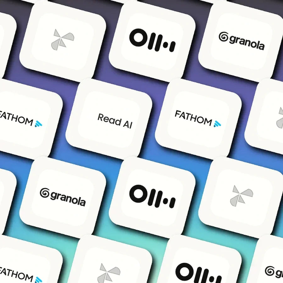 Logo mosaic featuring Granola, Otter.ai, Fireflies.ai, Fathom, and Read.ai.