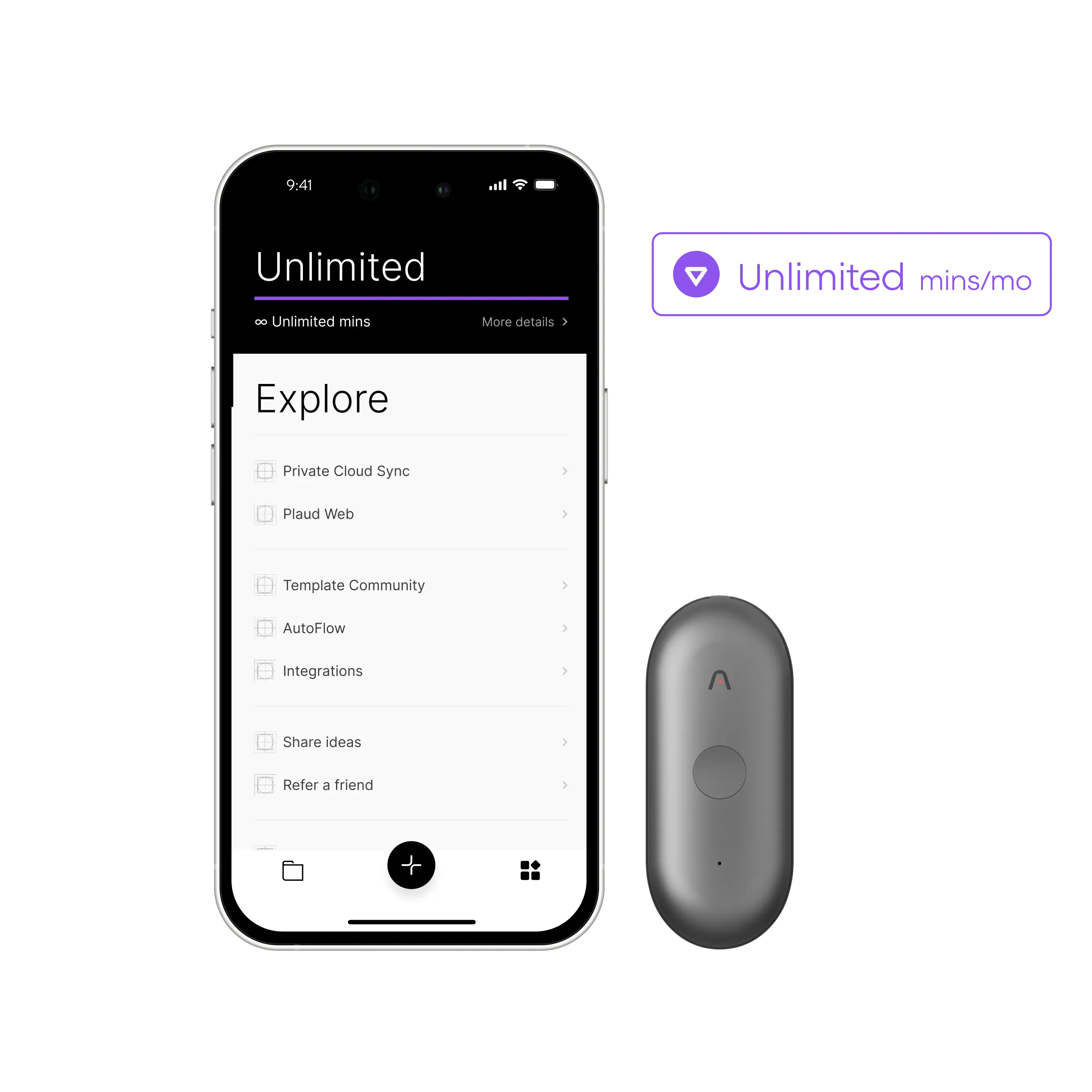 Plaud NotePin S & AI Annual Unlimited Plan
