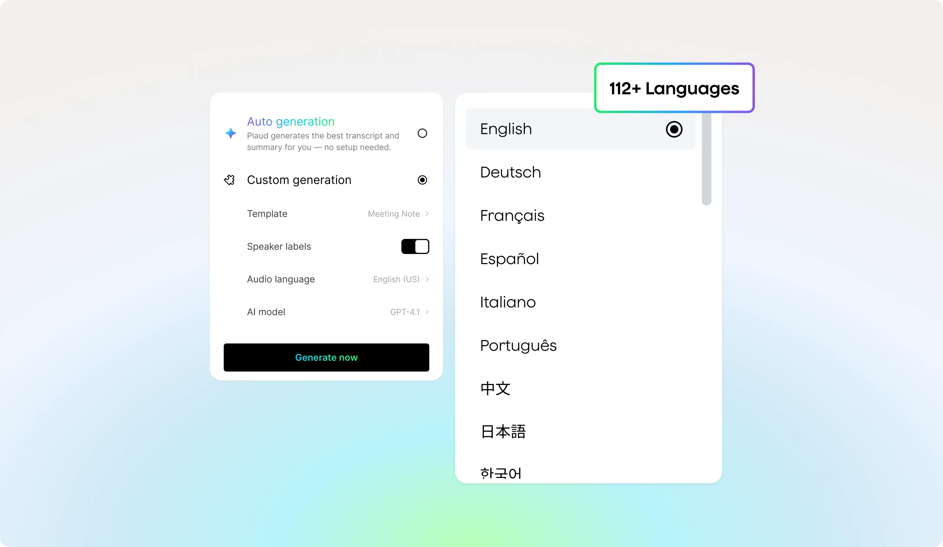 PC Transcribe in 112 languages