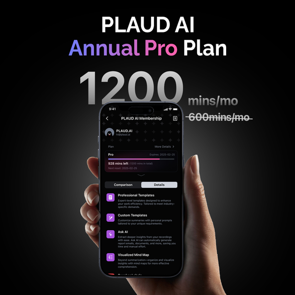 PLAUD NotePin & AI Annual Pro Plan
