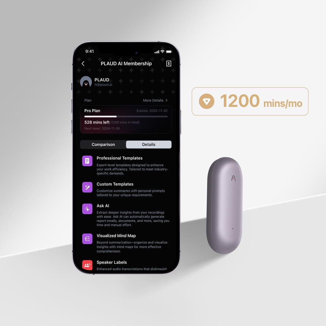PLAUD NotePin & AI Pro Plan