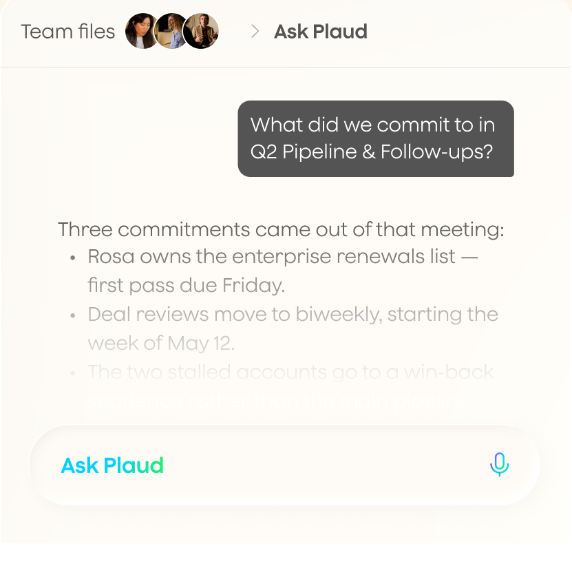 Shared team knowledge
