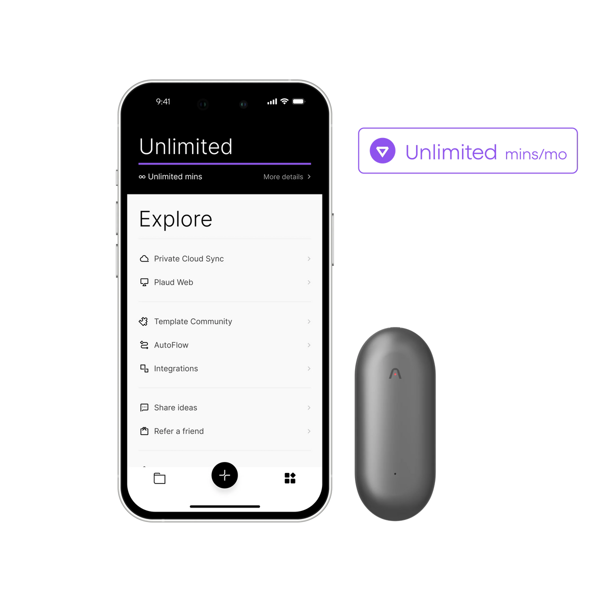Plaud NotePin & AI Annual Unlimited Plan