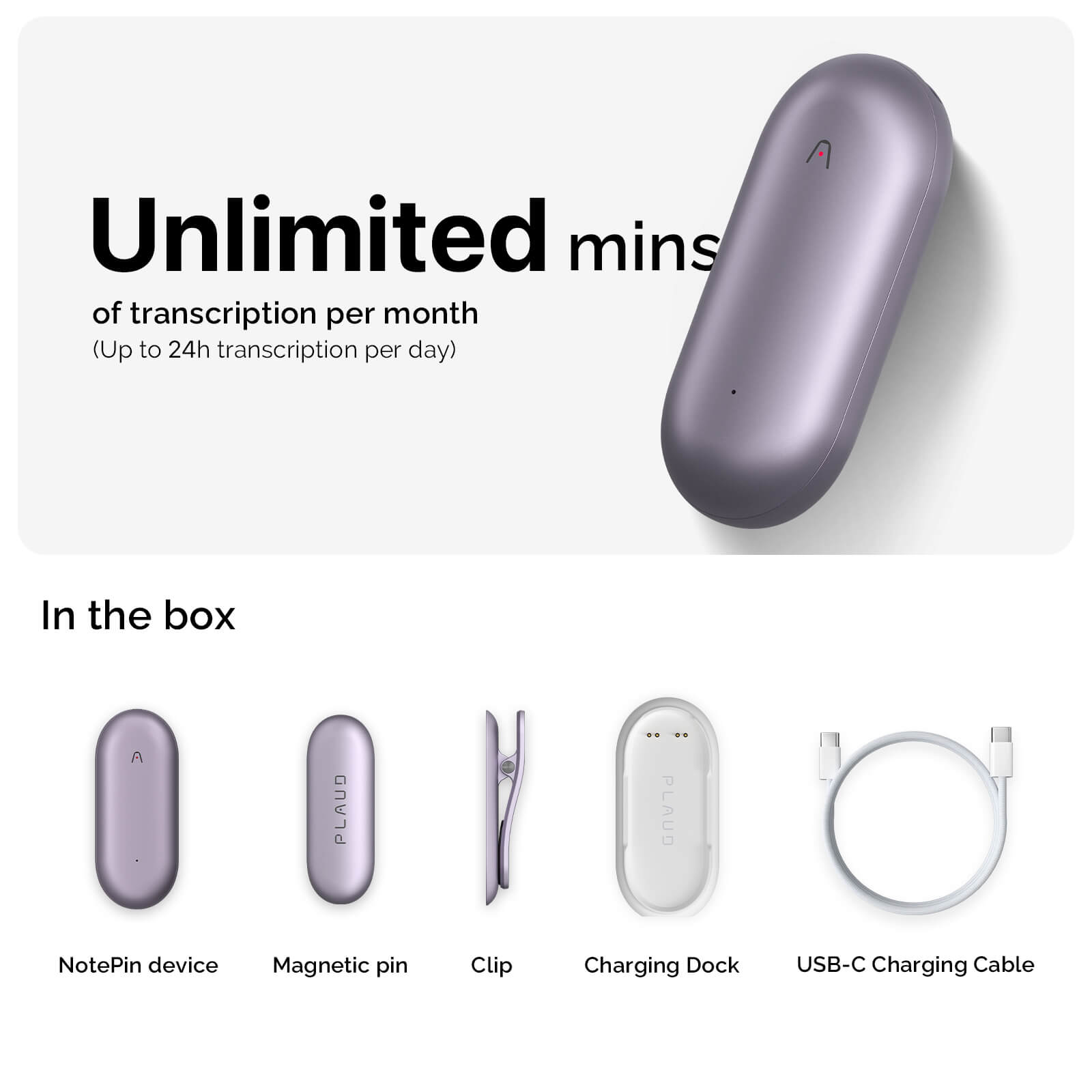 PLAUD NotePin & AI Annual Unlimited Plan