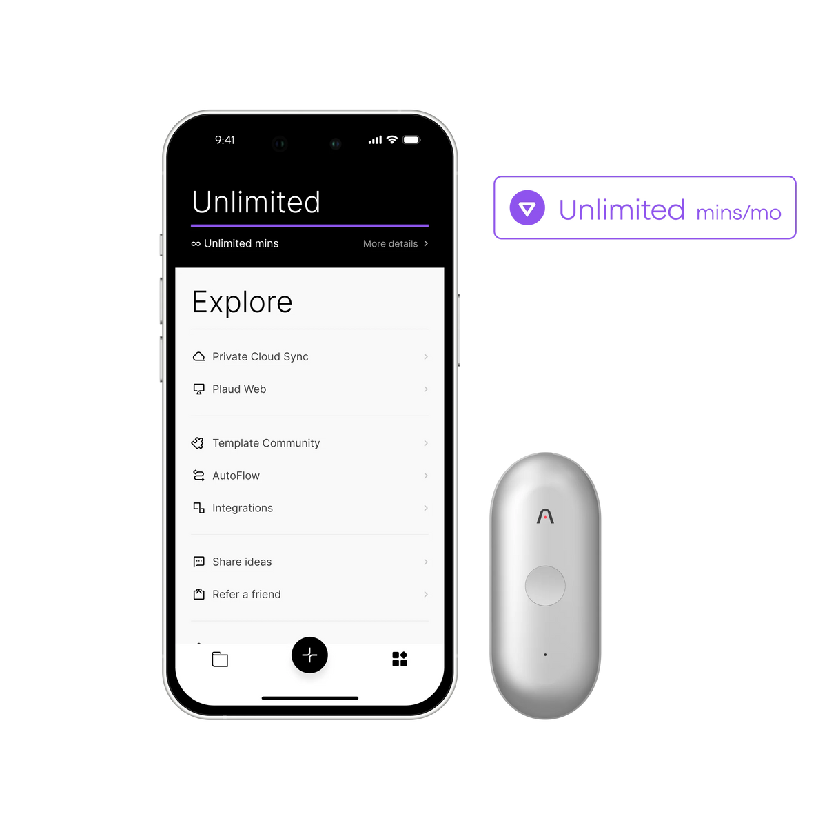 Plaud NotePin S & AI Annual Unlimited Plan