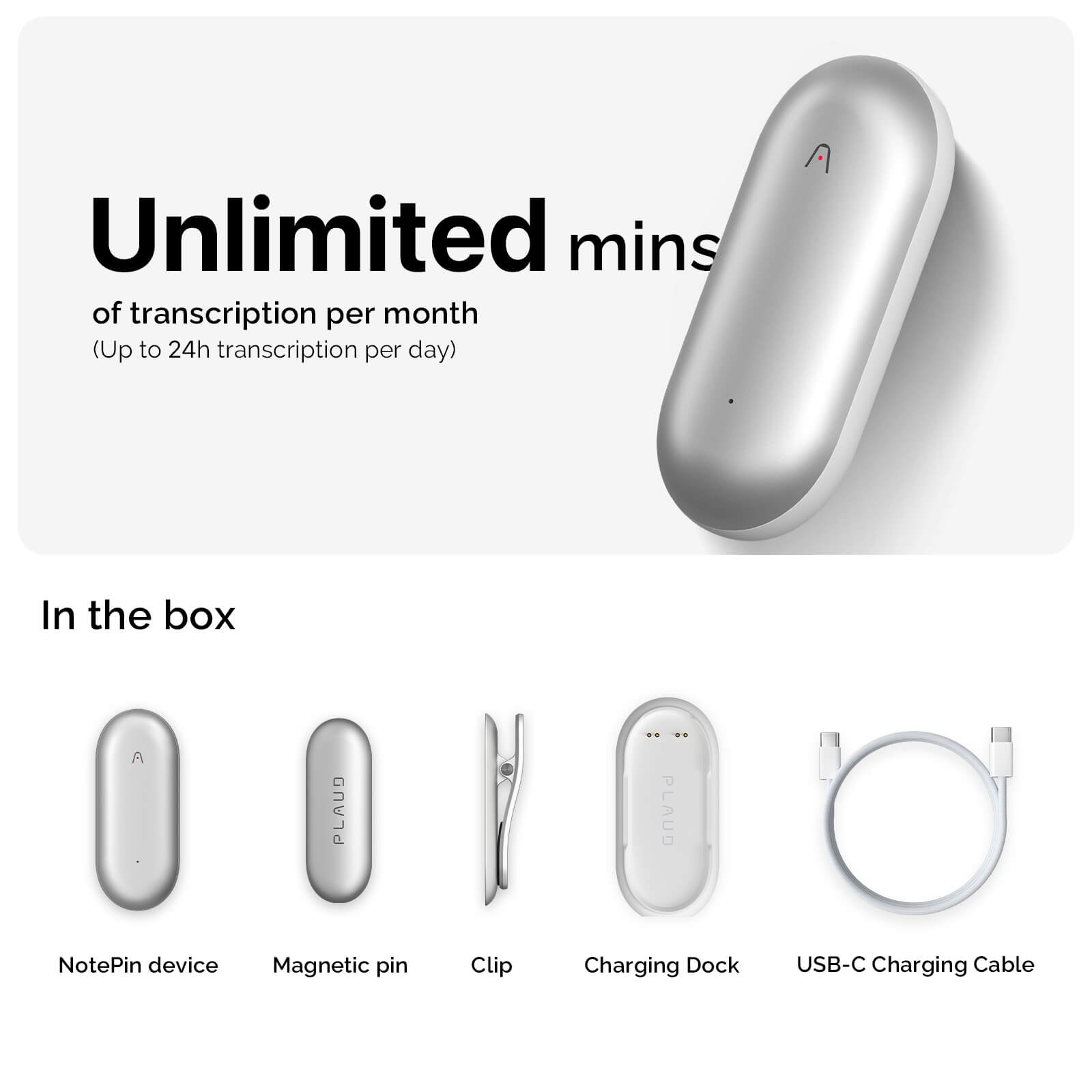 PLAUD NotePin & AI Annual Unlimited Plan