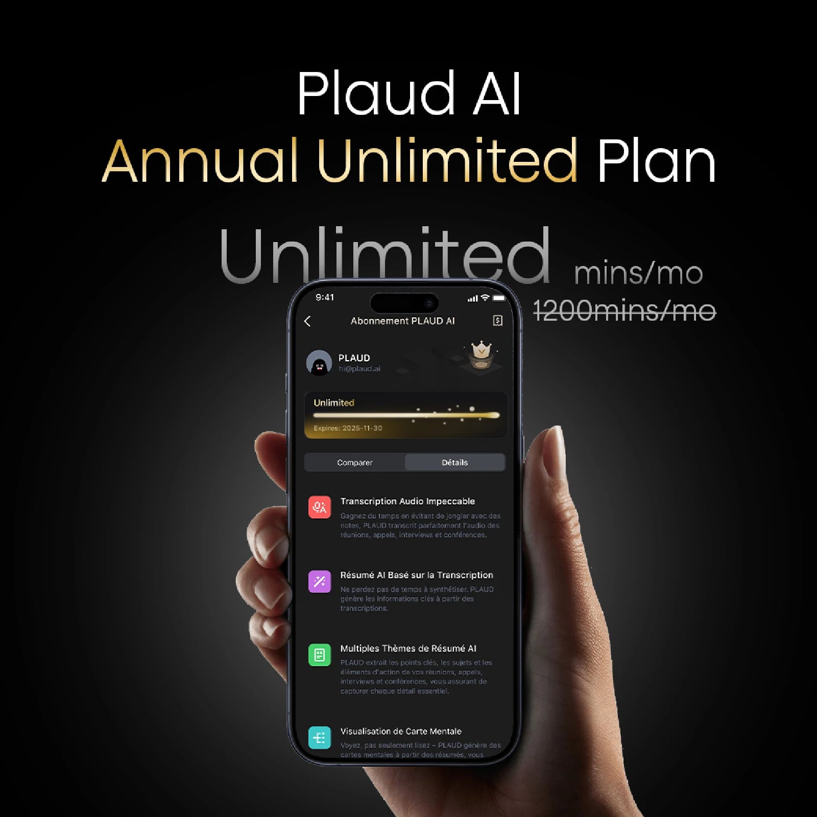 Plaud AI Annual Unlimited Plan