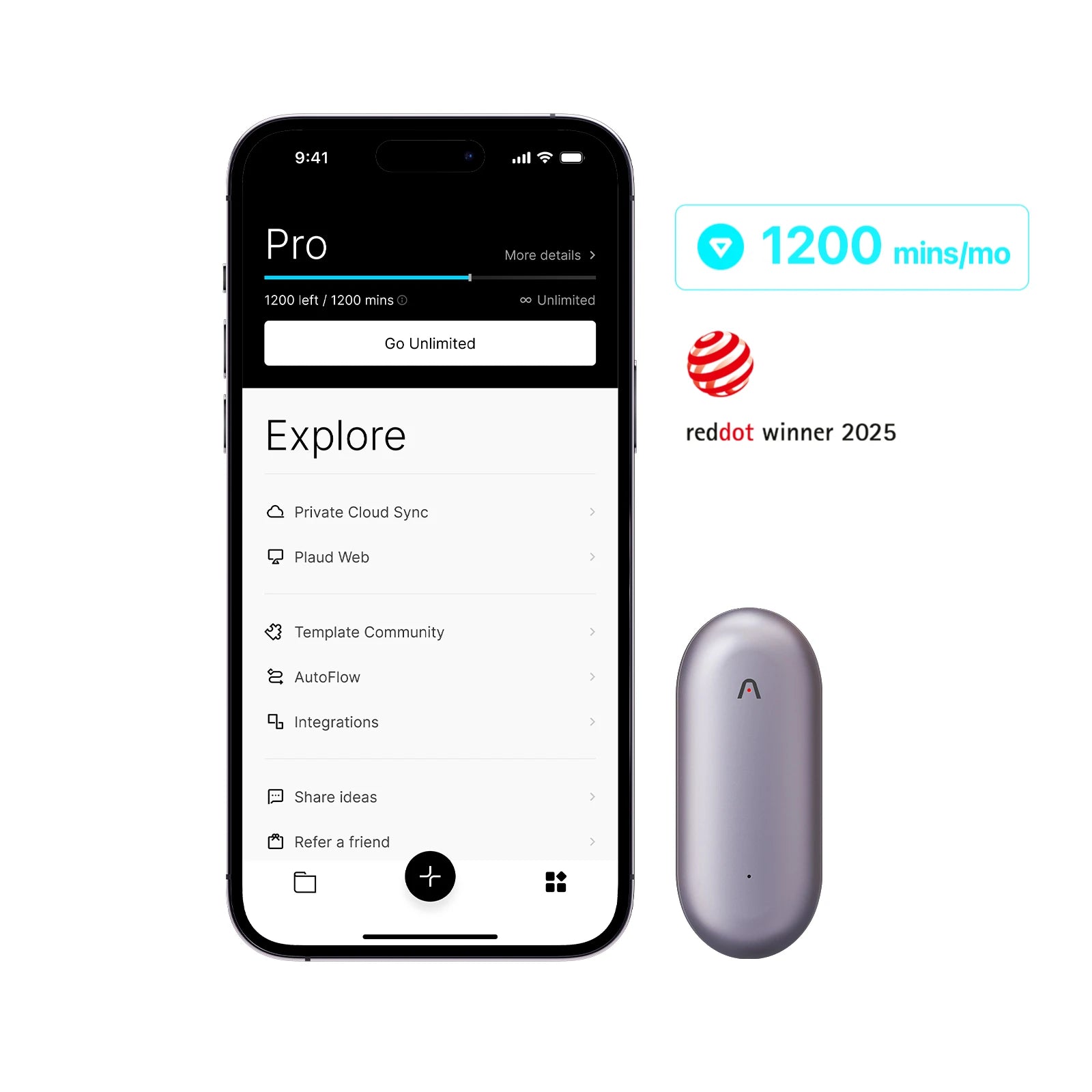 Plaud NotePin & AI Annual Pro Plan