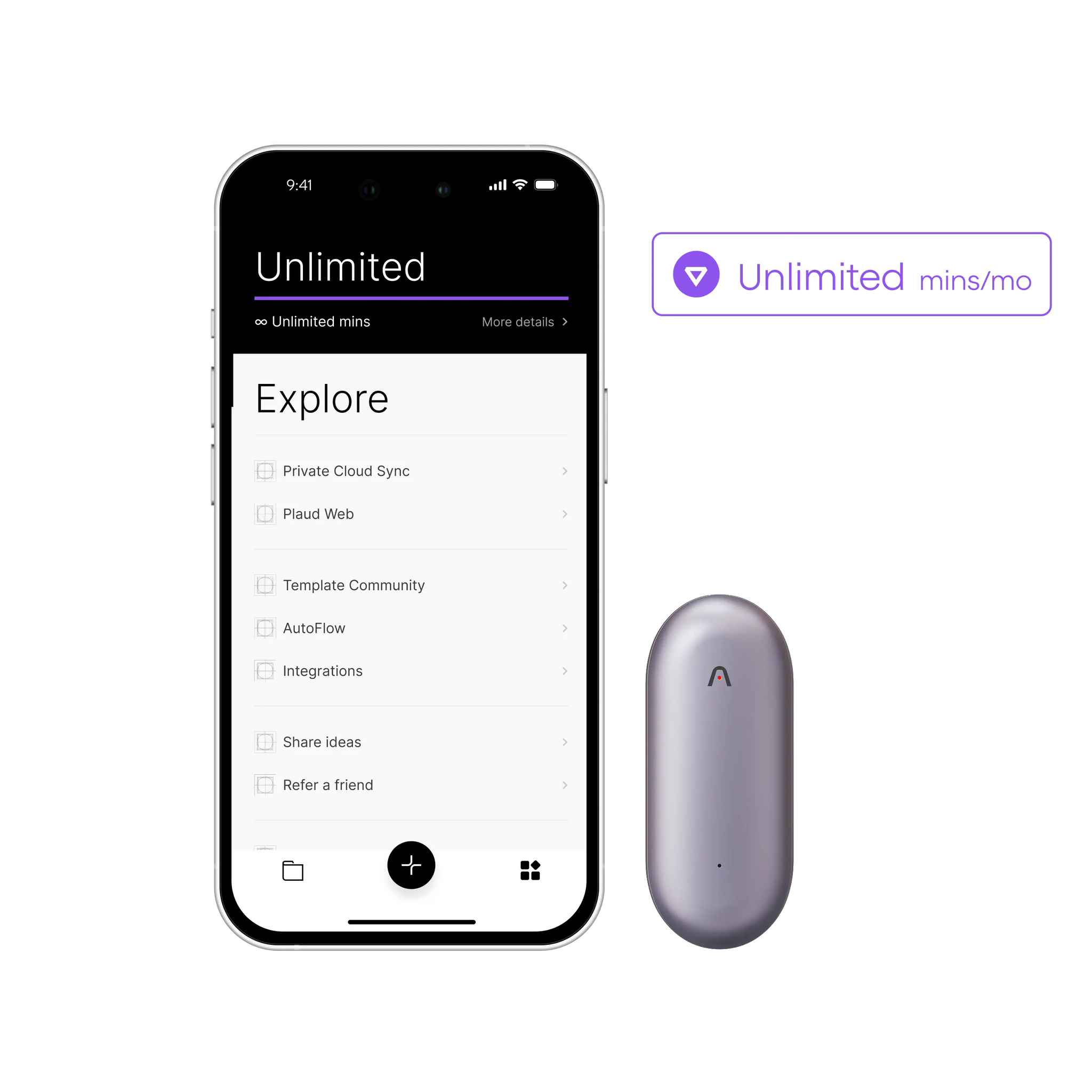 Plaud NotePin & AI Annual Unlimited Plan