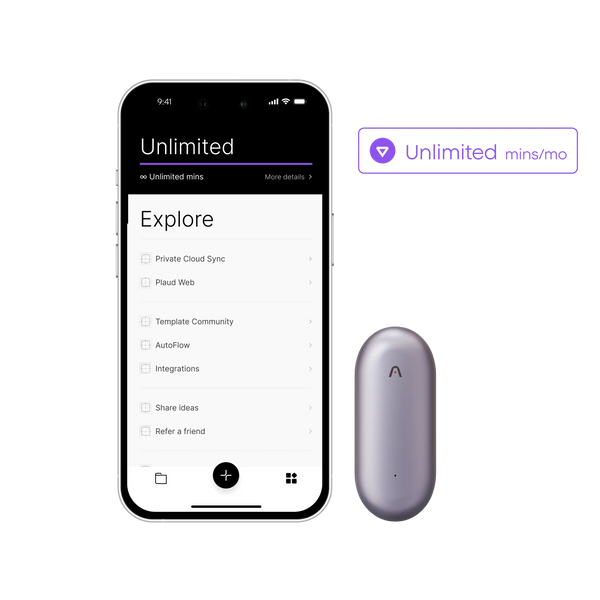 Plaud NotePin & AI Annual Unlimited Plan