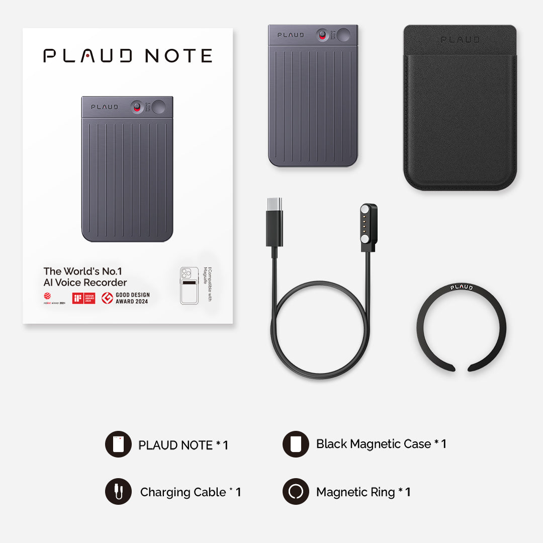 PLAUD NOTE | AI Voice Recorder (Black Magnetic Case Included)