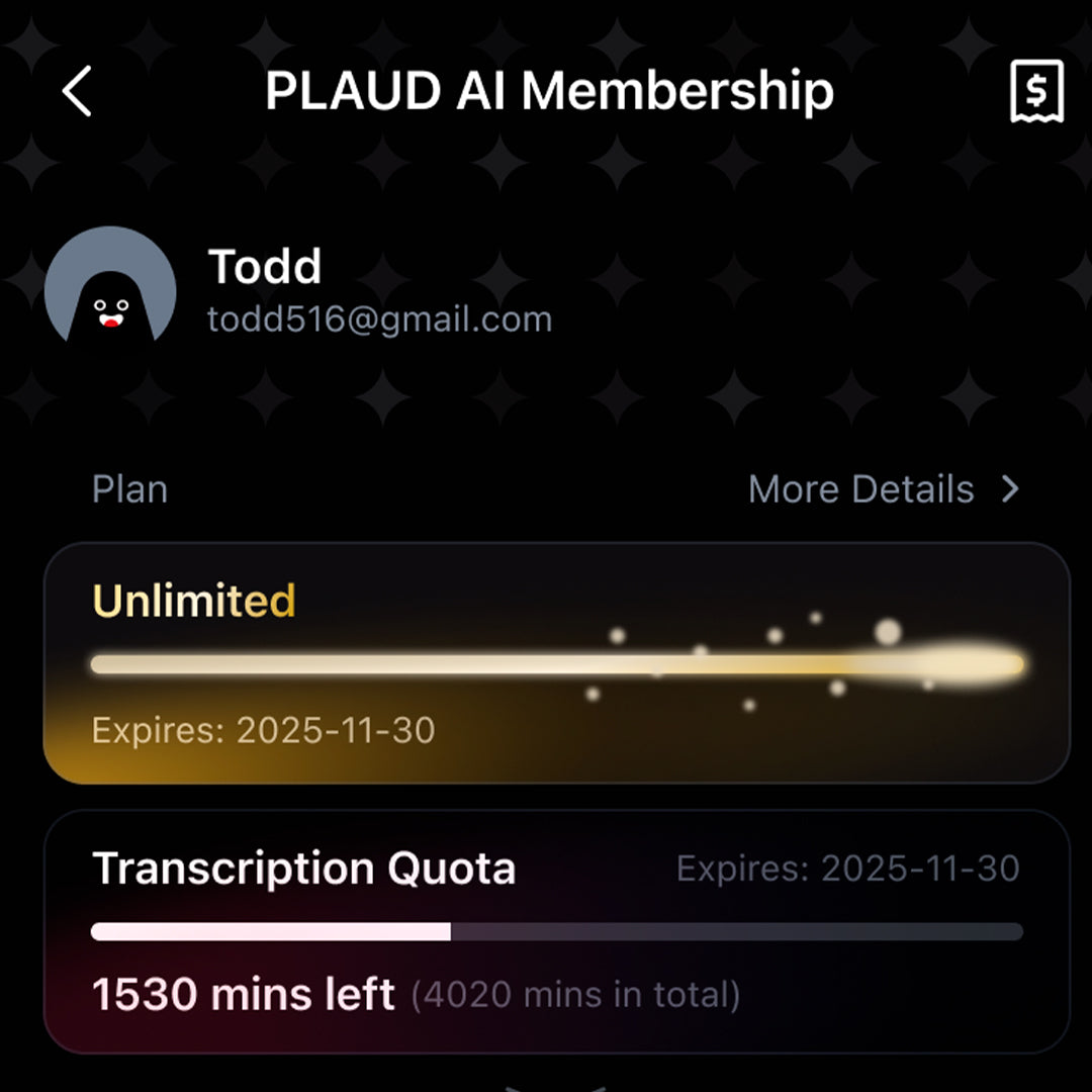 PLAUD AI Unlimited Plan